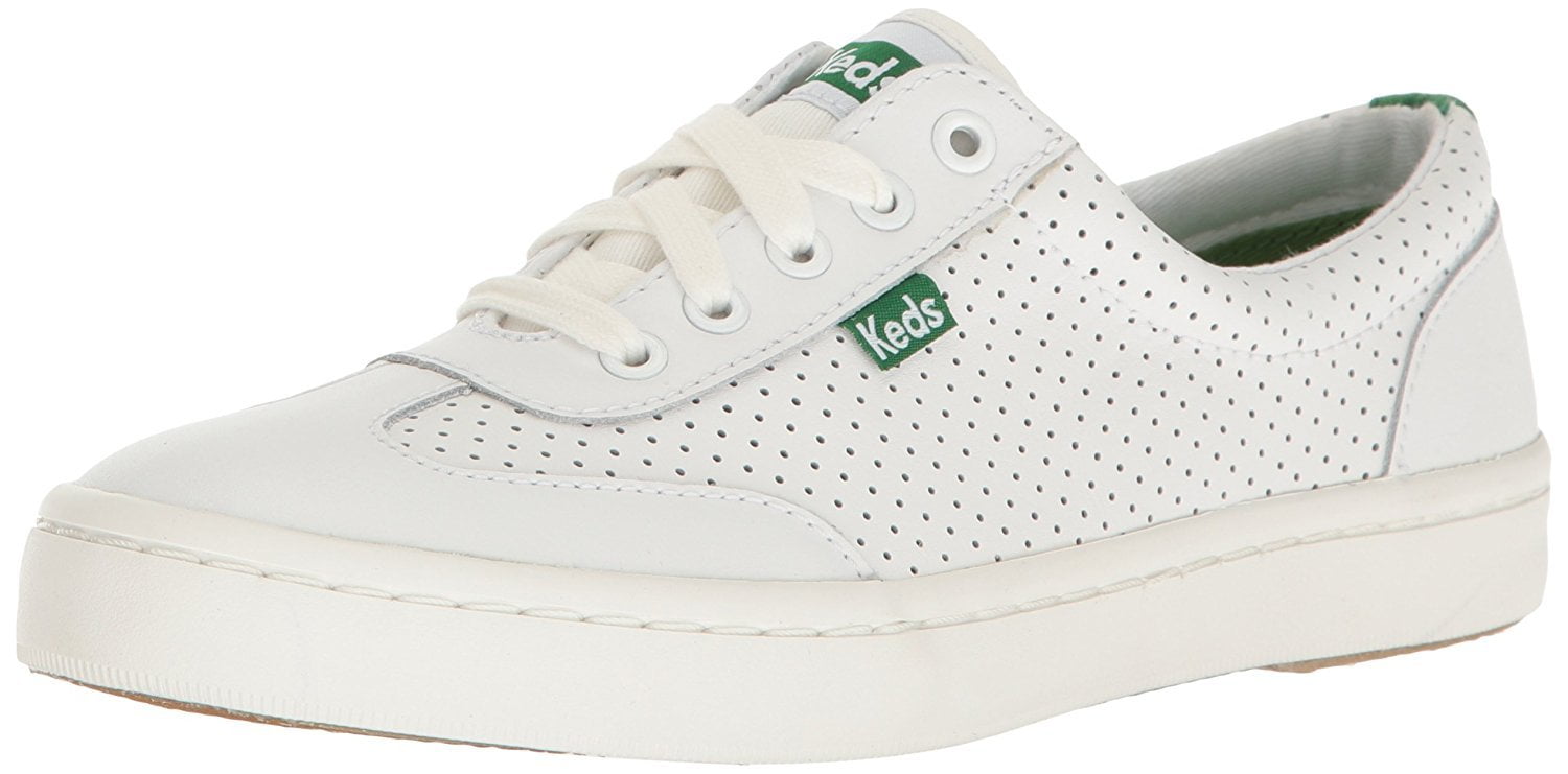 Een deel barricade Preek Keds Women's Tournament Retro Court Perf Leather Fashion Sneaker,  White/Green, 8.5 M US - Walmart.com