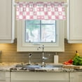 thumbnail image 2 of Yayeee Kitchen Valance Rod Pocket 54" x 18" Living Room Window Curtain, Pink Checkered Heart, 2 of 6