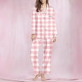 thumbnail image 4 of Purcolt Womens Plaid Cotton Pajamas Set Long Sleeve Button Down Sleepwear 2 Piece Soft Pjs Sets Lounge Sets with Pocket, 4 of 5