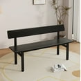 thumbnail image 2 of BALANBO 2 Person Modern Farmhouse Wood Kitchen Dining Bench with Backrest, 48" Entryway Bench, Black, 2 of 7