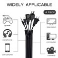 thumbnail image 3 of Cable Sleeves,[4 Pack] Flexible Cable Management Sleeves,[Waterproof][Buckles Design] 19.5 inch Wire Cover Cord Organizer System with Zipper for TV,Computer,Office,Home Entertainment,Black, 3 of 8