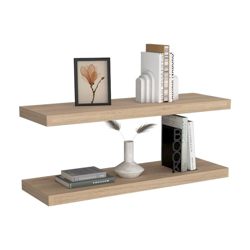 Ecco 31.5" Wide Floating Shelves  Set of 2 Engineered Wood Beige