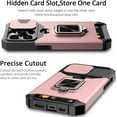 thumbnail image 5 of for iPhone 14 Pro Case with Sliding Camera Cover and Card Holder Heavy Duty Protective iPhone 14 Pro Case with Ring Magnetic Kickstand Phone Case for iPhone 14 Pro 6.1 inch(Rose Gold), 5 of 13