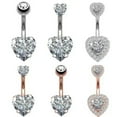 thumbnail image 3 of K-KED New Belly Button Rings Dangle Rhinestone Navel Crystal Bar Barbell Body Piercing-02-white, 3 of 9