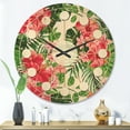 thumbnail image 2 of Designart 'Tropical Flowers and Leaves I' Mid-Century Modern Wood Wall Clock, 2 of 5