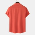 thumbnail image 4 of Miluxas Polo Shirts for Men Clearance Men's Casual Solid Young Blood Turn-down Collar with Pocket Button Short Sleeve Blouse Tops Shirt Orange 6(L), 4 of 9