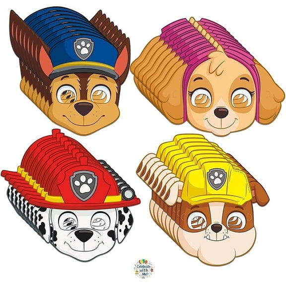 Unique Paw Patrol Party Favors | Paper Masks Set | Officially Licensed | Party Masks 32 Count | Kids Party Favors, Classroom Rewards, Photo Booth Props