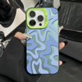 thumbnail image 3 of Funda de teléfono con textura mate y patrón de rayas para iPhone 16, 15, 14, 13, 12, 11 Pro Max, XS, XR, 7, 8 Plus, SE 2022, carcasa trasera a prueba de golpes, 3 of 5