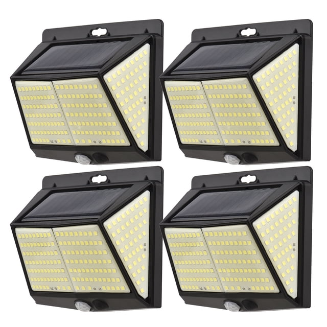 Luz de pared Irfora 228LED Luz de pared solar PIR Luces con sensor de movimiento Lámpara de jardín impermeable al aire libre Luz de noche 3 modos de luz para jardín Patio Patio Valla Paisaje Patio Irfora Luz de pared