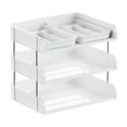 thumbnail image 2 of Savings Clearance!Desktop Storage Rack Made of Plastic Material for Office Supplies with Multiple Layer of Separation A4 File and Book Storage Rack-#White, 2 of 6