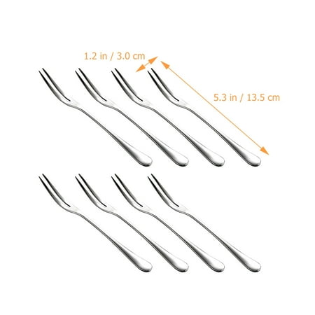 

8 Pcs Dessert Forks Stainless Fruits Forks Simple Salad Forks Food Picking Forks