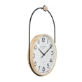 thumbnail image 2 of DecMode 17" Brown Wooden Suspended Hanging Wall Clock with Brown Wood Accents, 2 of 11