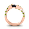 thumbnail image 4 of 1.20 Carat Elegant Natural Diamond Black Onyx & Peridot Gemstone Bridal Ring for Ladies Solid 18K Rose Gold Size 11.5 by Diamond-Capitals, 4 of 8