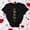Black#1, variant on Antqov Shirts for Women, Valentine's Day Print Short Sleeve Round Neck T-Shirt, Daily Fashion Funny Comfortable Casual Tops
