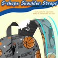 thumbnail image 5 of Basketball and Heart Gray Pattern 17" School Backpacks for Teens,Waterproof Oxford Fabric,S-Shape Padded Straps for School,Travel,Hiking,Camping, 5 of 6
