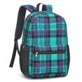 thumbnail image 2 of Blue and Pink Checkered Pattern 17" School Backpacks for Teens,Waterproof Oxford Fabric,S-Shape Padded Straps for School,Travel,Hiking,Camping, 2 of 6