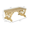 thumbnail image 6 of 2-Person Wood Outdoor Garden Bench w/ Wagon Wheel Leg Design, 6 of 10