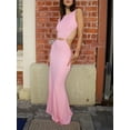 thumbnail image 6 of Biekopu Women Long Bodycon Dress Solid Color Crew Neck Cutout Sleeveless Dress Summer Backless Party Dress, 6 of 7