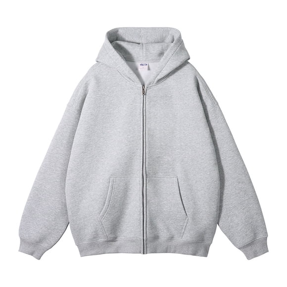 Mens Zip Up Hoodie Long Sleeve Fleece Full Zip Hooded Sweatshirt Pullover With Pocket Men'S Hoodies & Sweatshirts Light Gray M