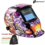 iMeshbean Pro Solar Auto Darkening Welding Helmet, Arc Tig Mig Mask Grinding Hood w/2 Lens & Bag