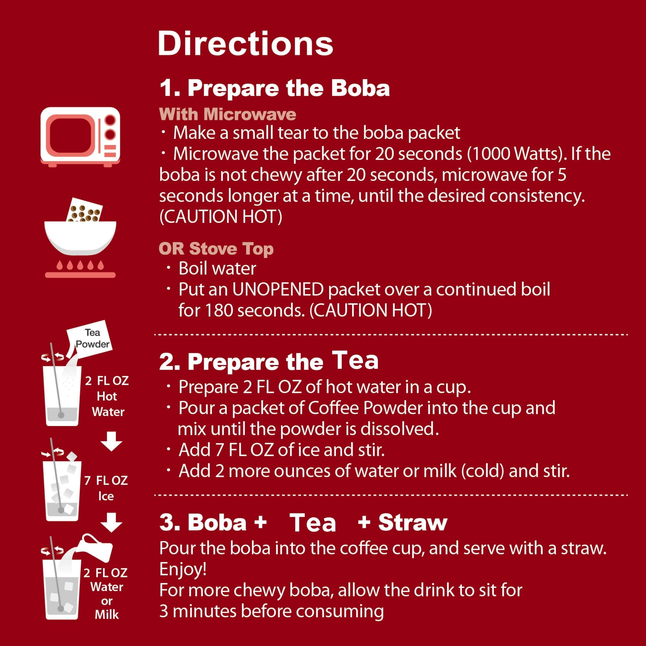 J Way Instant Boba, Cinnamon Apple Pie Tea, 3 Drink Kit