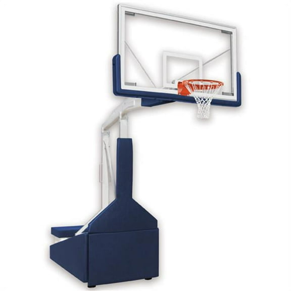 Tempest Triumph-ST Steel-Glass Portable Basketball System With Official Glass Backboard, Brick Red