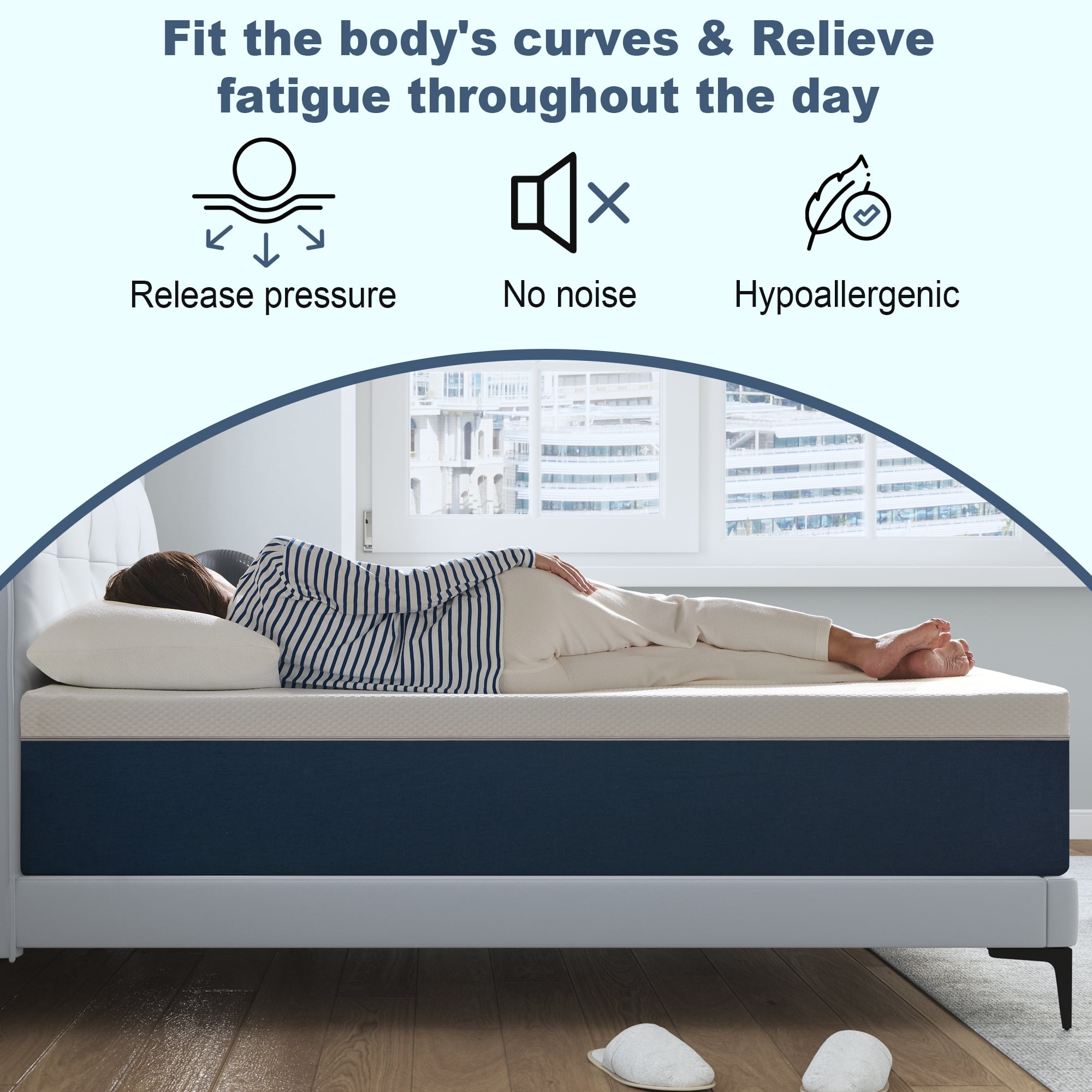 Twin Mattress, GELBIY 8" Medium Gel Memory Foam Mattress in a Box for Adult, Comfortable and Supportive
