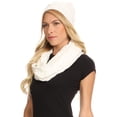 thumbnail image 3 of Sakkas Haile Metallic Threaded Woven Classic Hat Beanie And Infinity Scarf Set - White - OS, 3 of 4