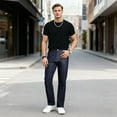 thumbnail image 6 of GINGTTO Men's Elastic Waist Jeans Baggy Straight Leg Denim Pants Casual Relaxed Fit Stretch Skateboard Work Pants with Pockets, 6 of 6