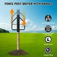 thumbnail image 4 of Acekid Fence Post Driver 12LB T Post Driver with Handle Heavy Duty Hand Post Pounder with Handle for U Fence Post Wooden Post, 4 of 7