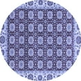 thumbnail image 1 of Ahgly Company Indoor Round Oriental Blue Traditional Area Rugs, 5' Round, 1 of 4