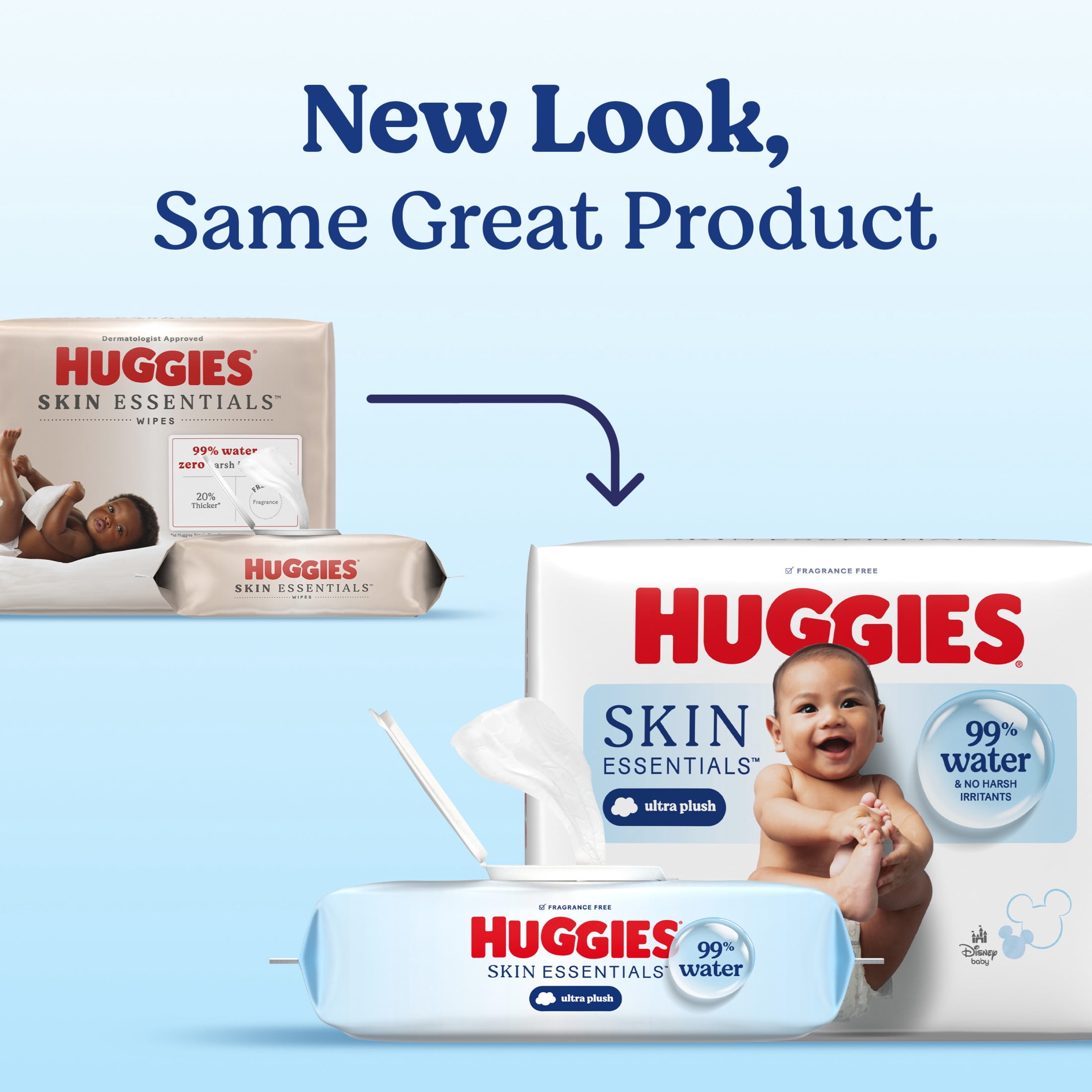 Huggies Skin Essentials Baby Wipes, 8 Flip-Top Packs, 448 Count