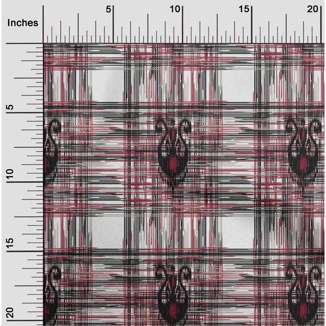 oneOone Polyester Lycra Fabric Swirl & Check Ikat Print Fabric By Yard 56 Inch Wide