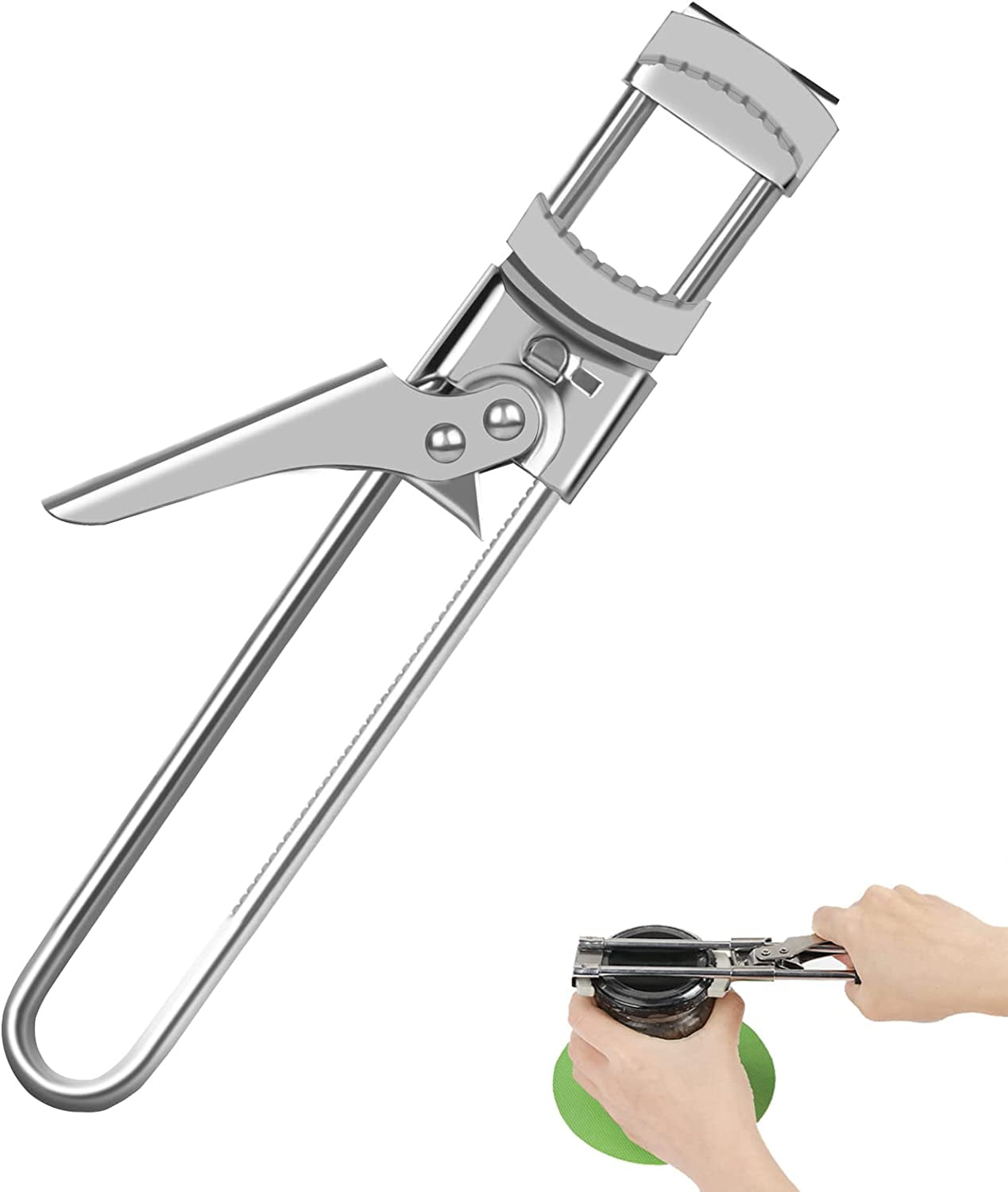 TOPINCN Jar Opener Adjustable Stainless Steel Can Openers Manual Bottle  Lids Off Cover Remover Tin Gripper Easily Opens