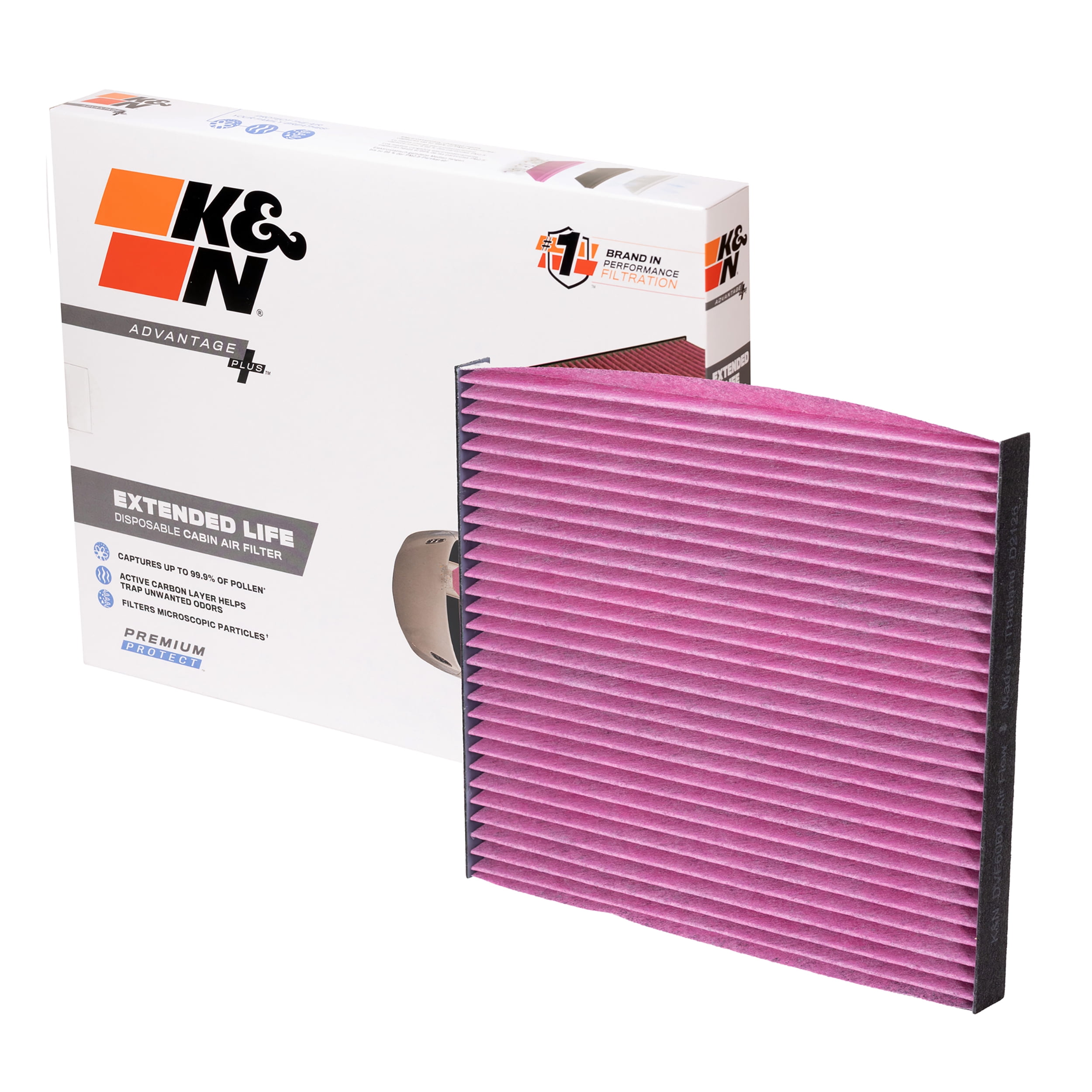 K&N Advantage Plus Cabin Air Filter: Extended Life Disposable, Easy Installation, Cleaner Air Inside Vehicle, DVF6060