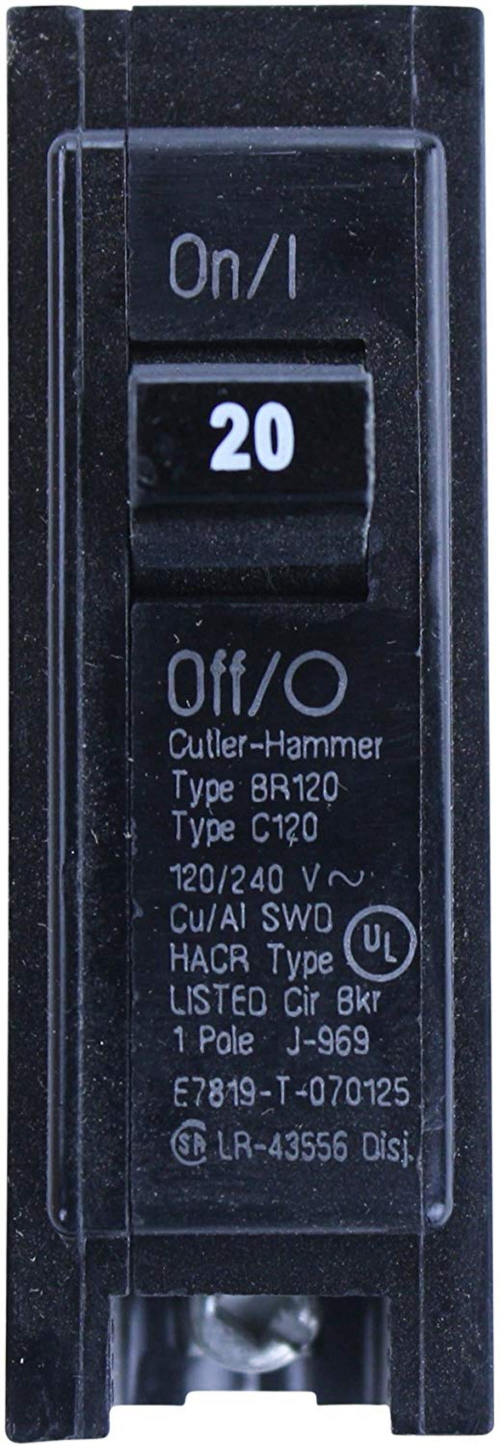 Eaton Cutler-Hammer Single-Pole BR Type Circuit Breaker, 20-Amp, 120/