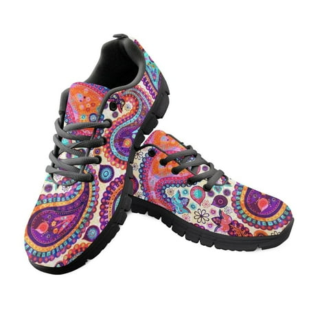

Luxury Designer Cute Bohemia Mandala Flower Print Ladies Sneakers Jogging Running Shoes For Women Lace Up Air Flat Casual Shoes