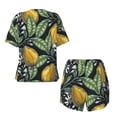 thumbnail image 6 of "Wukai Citrus Fruits Elegant Lemons Women's Pajama Set - Short-Sleeve Top and Shorts with Elastic Waistband and Pockets for Loungewear, Yoga, and Casual Wear-Small, 6 of 8