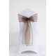 thumbnail image 1 of Glass gauze chair back, ribbon chair back, wedding chair back decoration, hotel banquet bow chair decoration, wedding chair back, flower tie, wedding chair back（brown）, 1 of 4