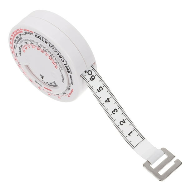 Cinta métrica corporal Calculadora de IMC redonda para una medición precisa de la grasa corporal Cinta retráctil de 1,5 m para el control de la salud y el estado físico de la cintura