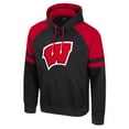 thumbnail image 2 of Men's Colosseum  Black Wisconsin Badgers Todd Raglan Pullover Hoodie, 2 of 3