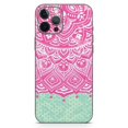 thumbnail image 2 of DesignSkinz Green and Pink Tribal v3 Full-Body Skin Decal Wrap Cover for iPhone 14 Plus, 2 of 9