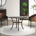 thumbnail image 7 of Benjara 48" Round Wood Dining Table with Flared Legs- Gray, 7 of 7