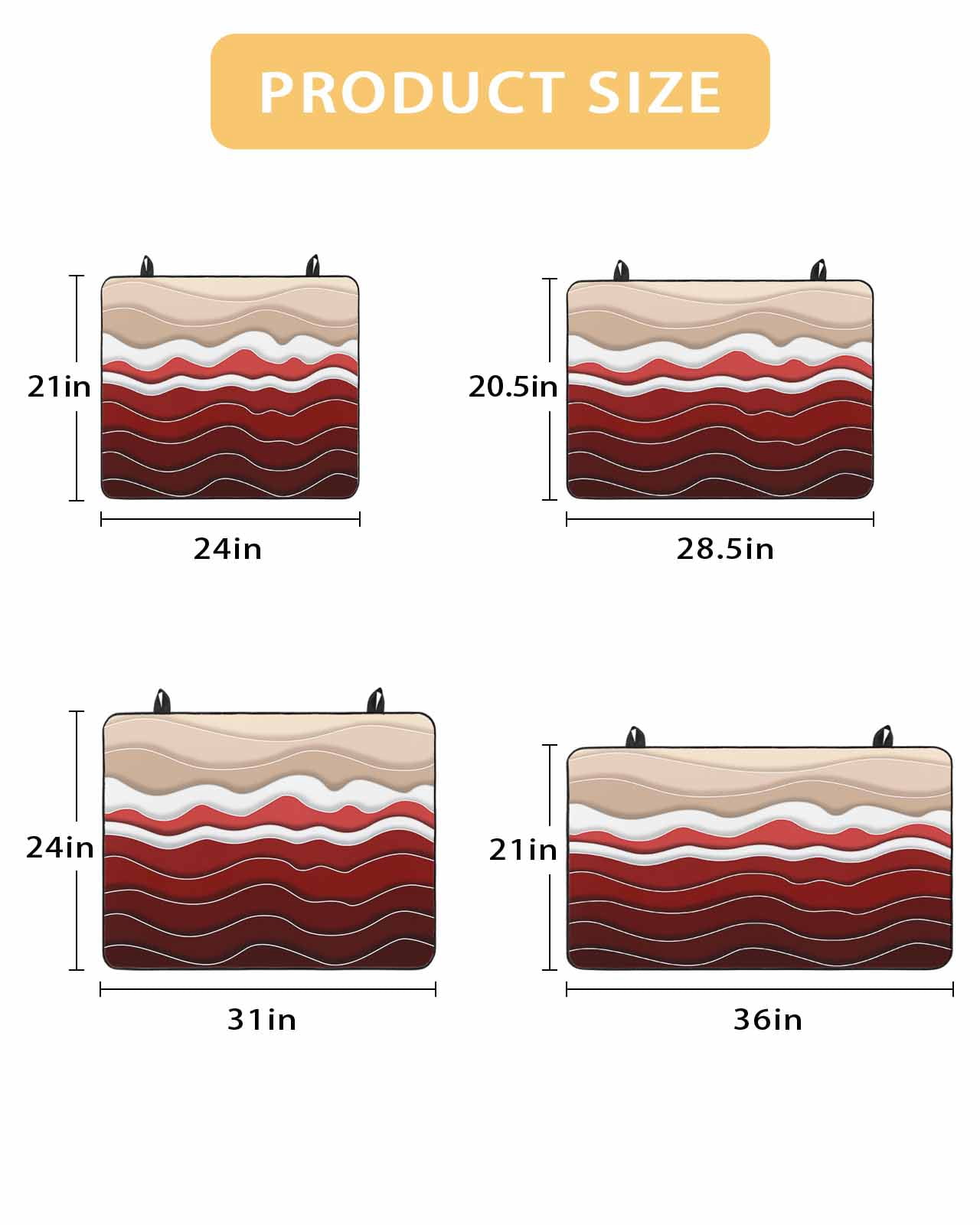 nqOlkjepod Large Induction Cooktop Protector Mat 36"x21", Red Ombre Stripe Stove Top Covers for Electric Stove, Abstract Summer Beach Coastal Stove Burner Cover Mats, Glass Top Stove Cover