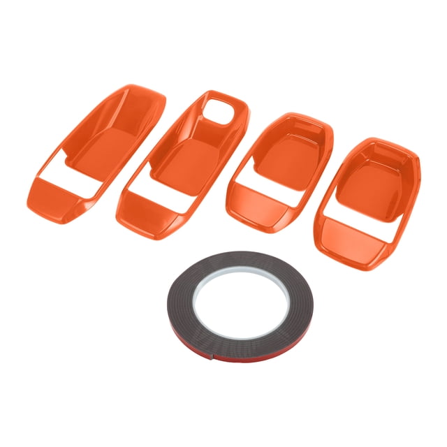 Accesorios exteriores ABS Naranja para Jeep Wrangler JL 2018-2022, 4 Pcs Cubierta del tazón de la manija