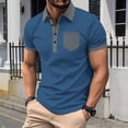 thumbnail image 1 of pstuiky camisetas para hombre, Camisa de manga corta con botones y bolsillo para hombre, con cuello abatible y bloques de color camisas casuales para hombre xxl, 1 of 9