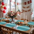 thumbnail image 5 of Teal Turquoise Aqua Ombre Round 15 Inch Placemats Set of 4, Contemporary Abstract Lines HeatResistant Non Slip Place Mats for Dining Table, Wipeable Braided Kitchen Table Mats for Housewarming, 5 of 9
