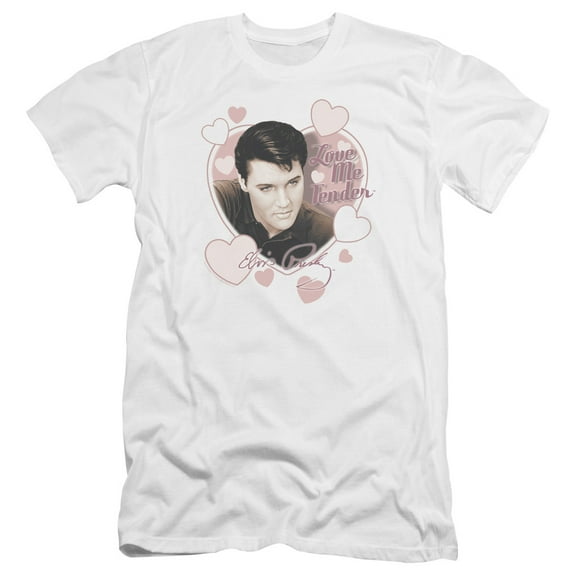 Elvis Presley Love Me Tender Premium Slim Fit 30/1 T-Shirt White