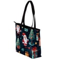thumbnail image 3 of Christmas Canvas Leather Mix Hand-held Bag Twill Sponge Jeanette 30x10.5x39cm/11.8x4.1x15.4in, 3 of 5