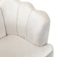 thumbnail image 7 of Mid Century Modern Boucle Accent Chair with Channel Stitching and Iron Legs, Velvet 3 Seater Sofa for living room, Beige, 7 of 7